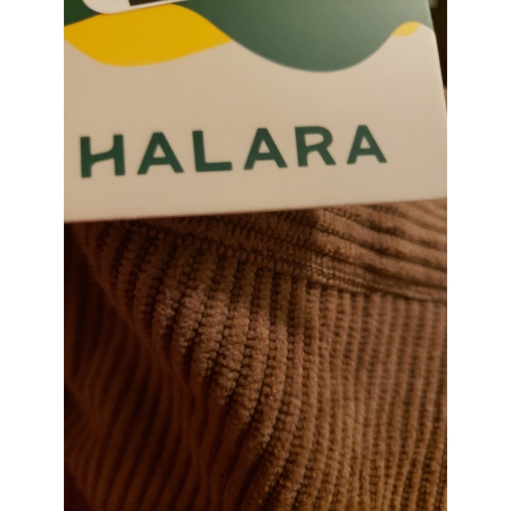 Women's Halara Pleated Corduroy Pants Size Medium Cocoa Brown Stretch Waist - Picture 9 of 9